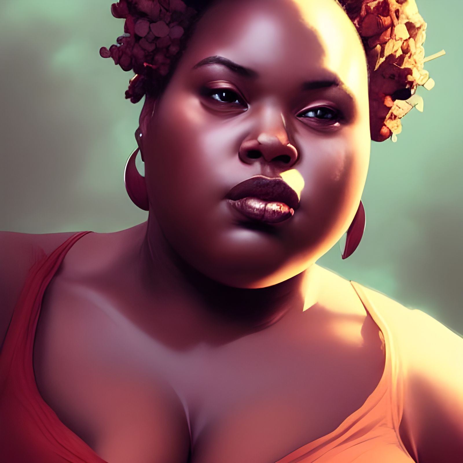 Detailed Portrait of a Black Woman in Digital Art Style