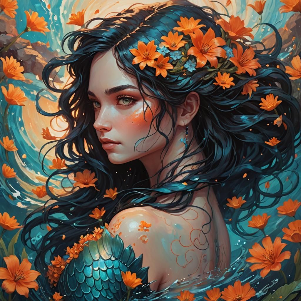 Crack Addict Mermaid in Dark Fantasy Style