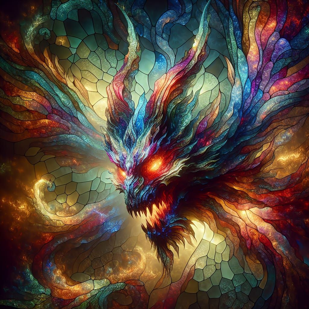 Stained glass - Demon