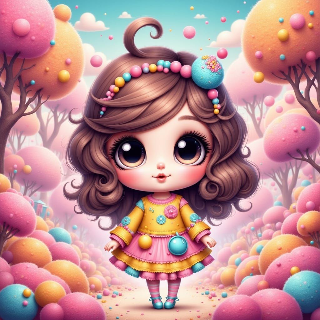 a cute chibi popcorn female2