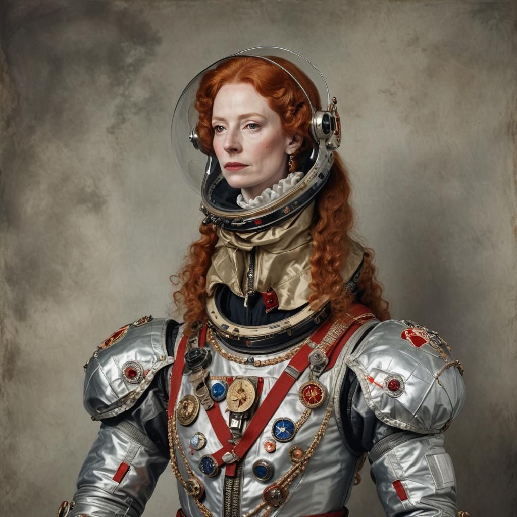 Red-Haired Woman as Soviet Astronaut