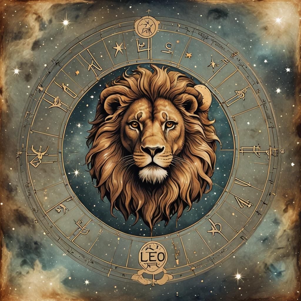 Leo Zodiac Star Constellation in Space