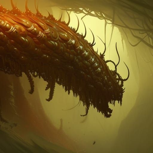 Centipede Maw Dark Fantasy Concept Art