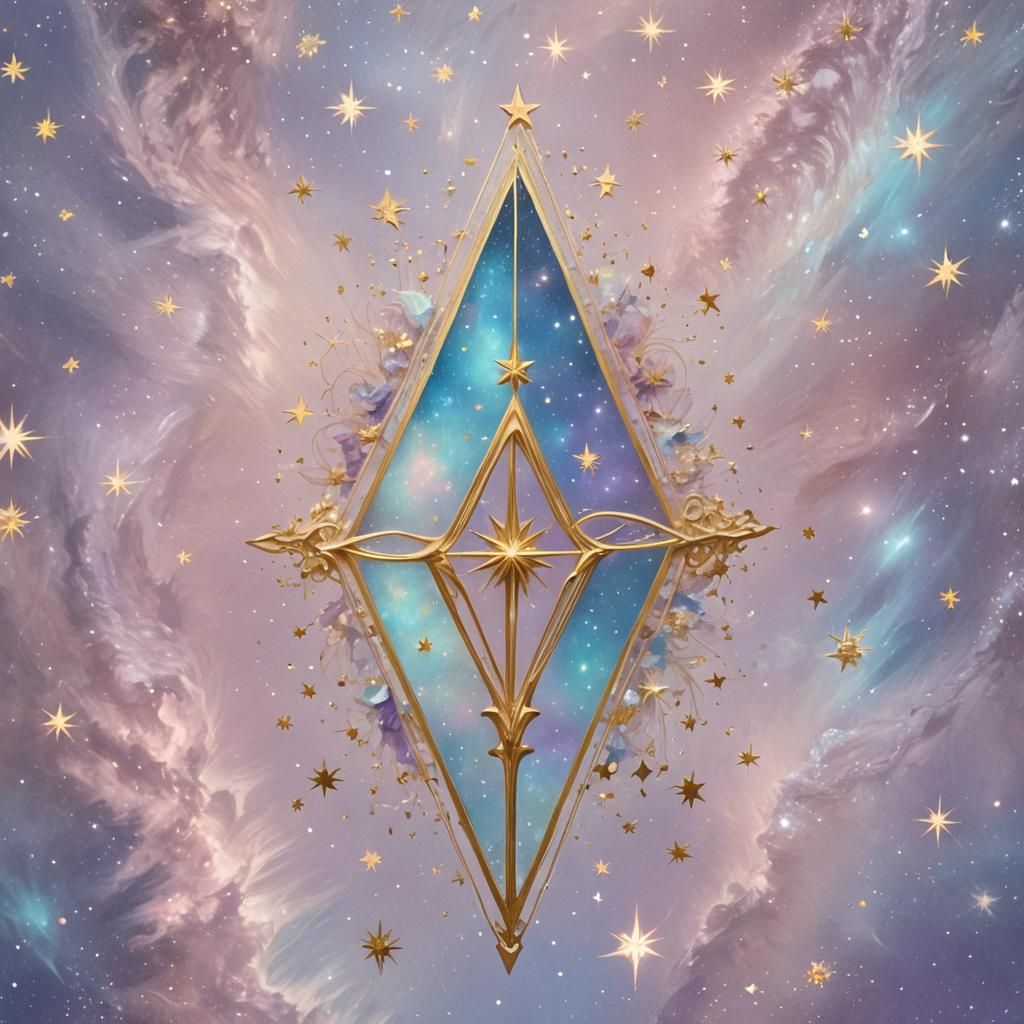 Ethereal Lemurian Light Code Symbol in Iridescent Collage