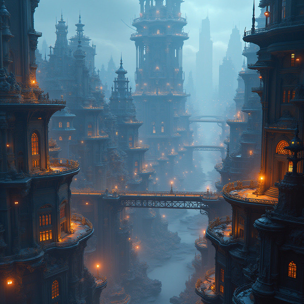 Steampunk Metropolis: A Digital Matte Painting