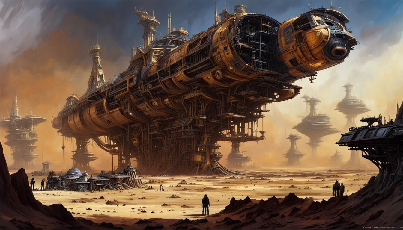 Starship Scrapyards: A Cosmic Chris Foss Homage