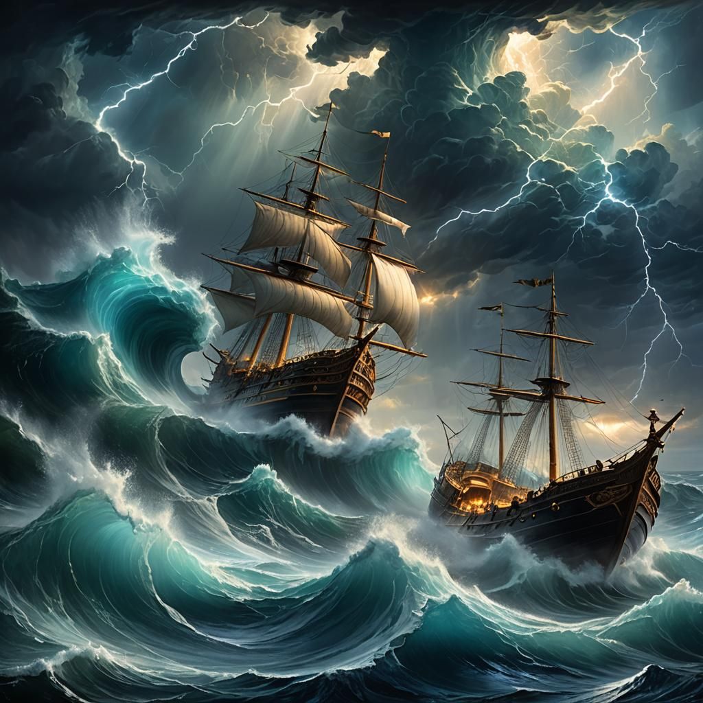 Ocean God Emerges During Stormy Seas