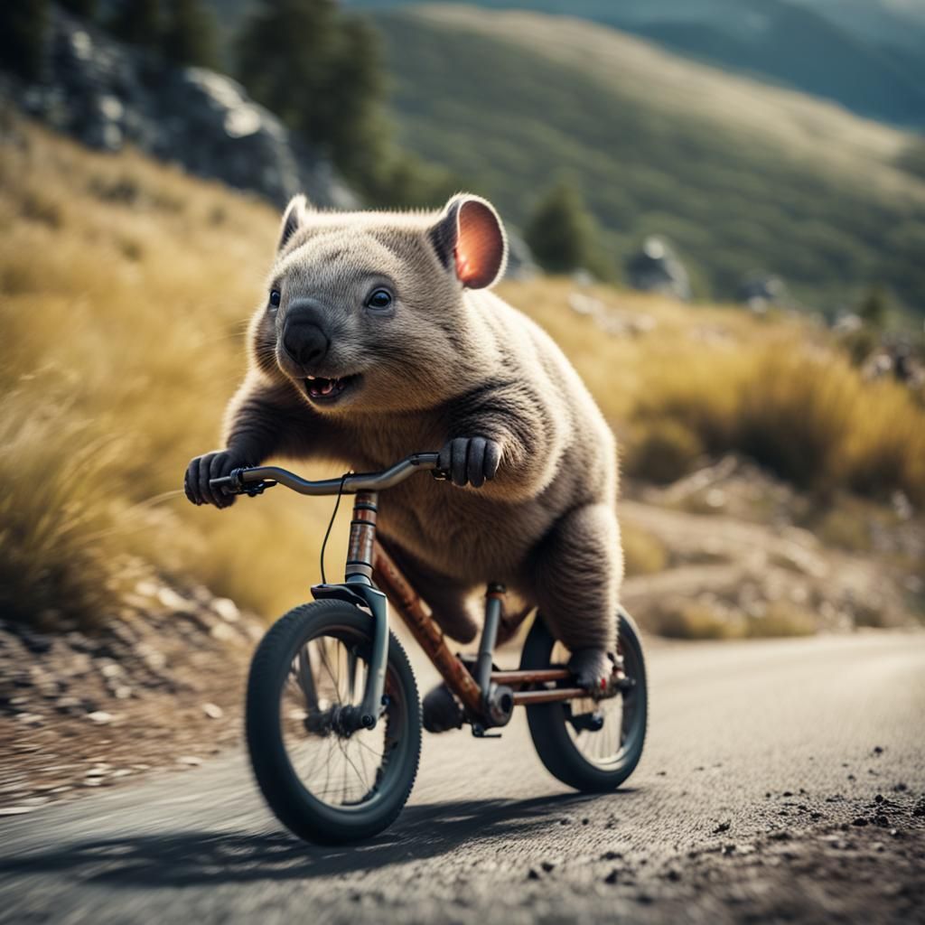 Baby Wombat Races Uphill: Cinematic Film Still