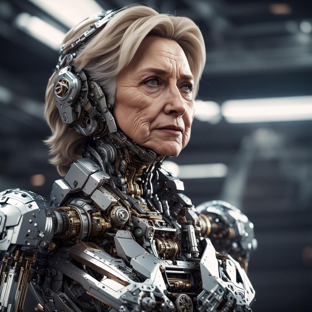 Futuristic Hillary Clinton with Intricate Mech Details
