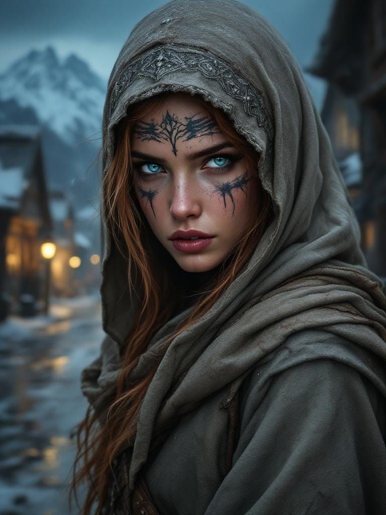 Viking Assassin Portrait in Hyperrealistic Style