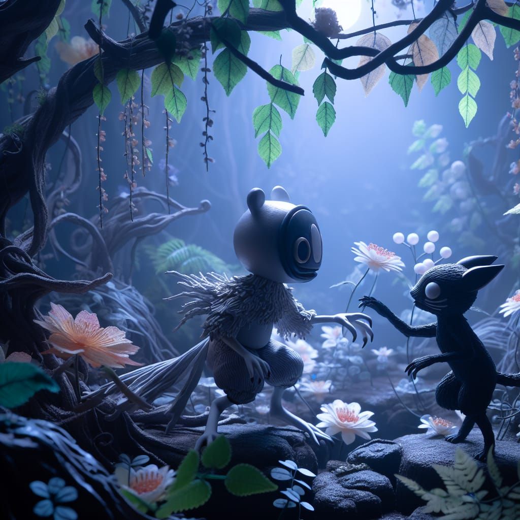 Kappabi and Nekomata in Haunted Whimsical Forest