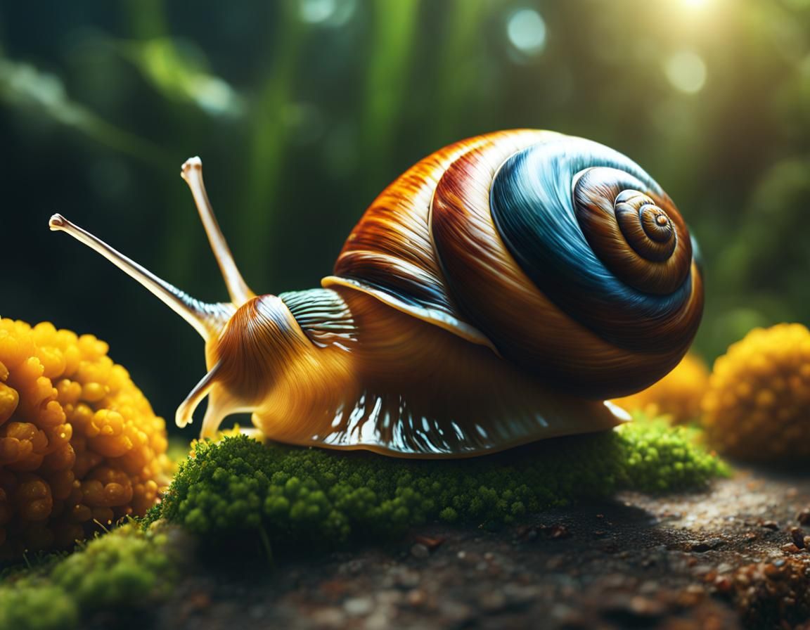 Hyperrealistic Snail in 8K Resolution