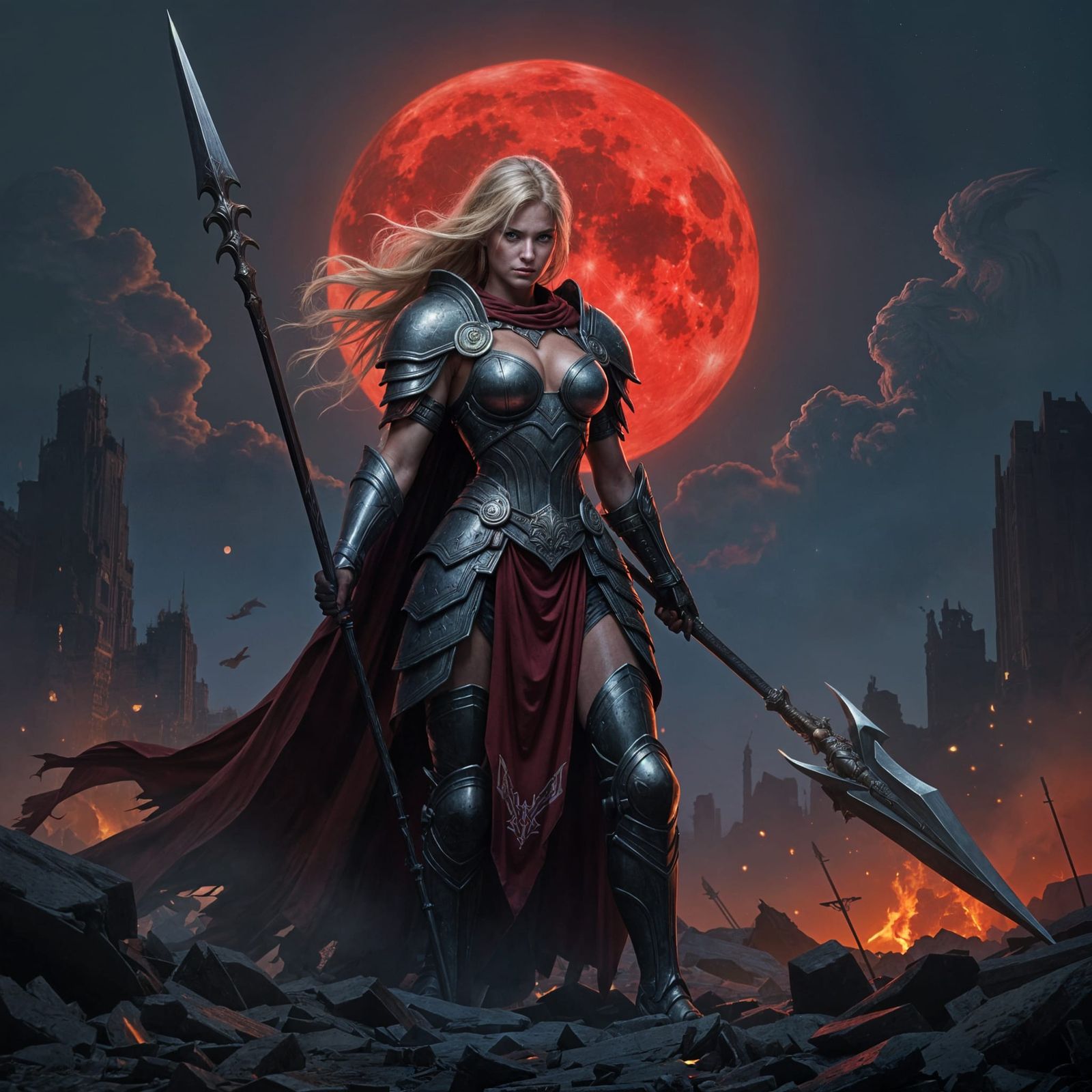 Valkyrie Warrior Stands Defiant on Battlefield