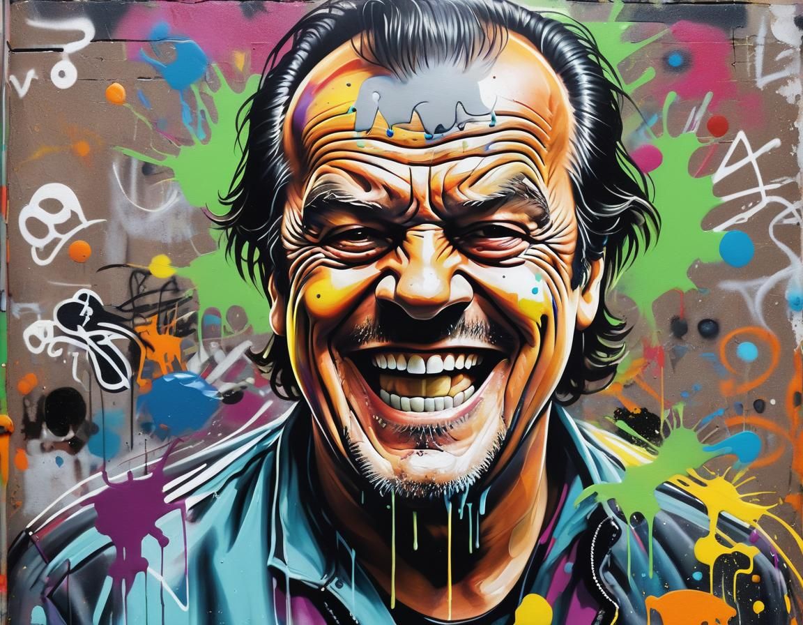 Crazy Smile: Graffiti Art Portrait