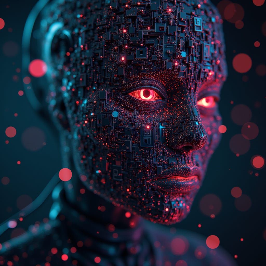 Futuristic Numeric Code in Cyberpunk Style