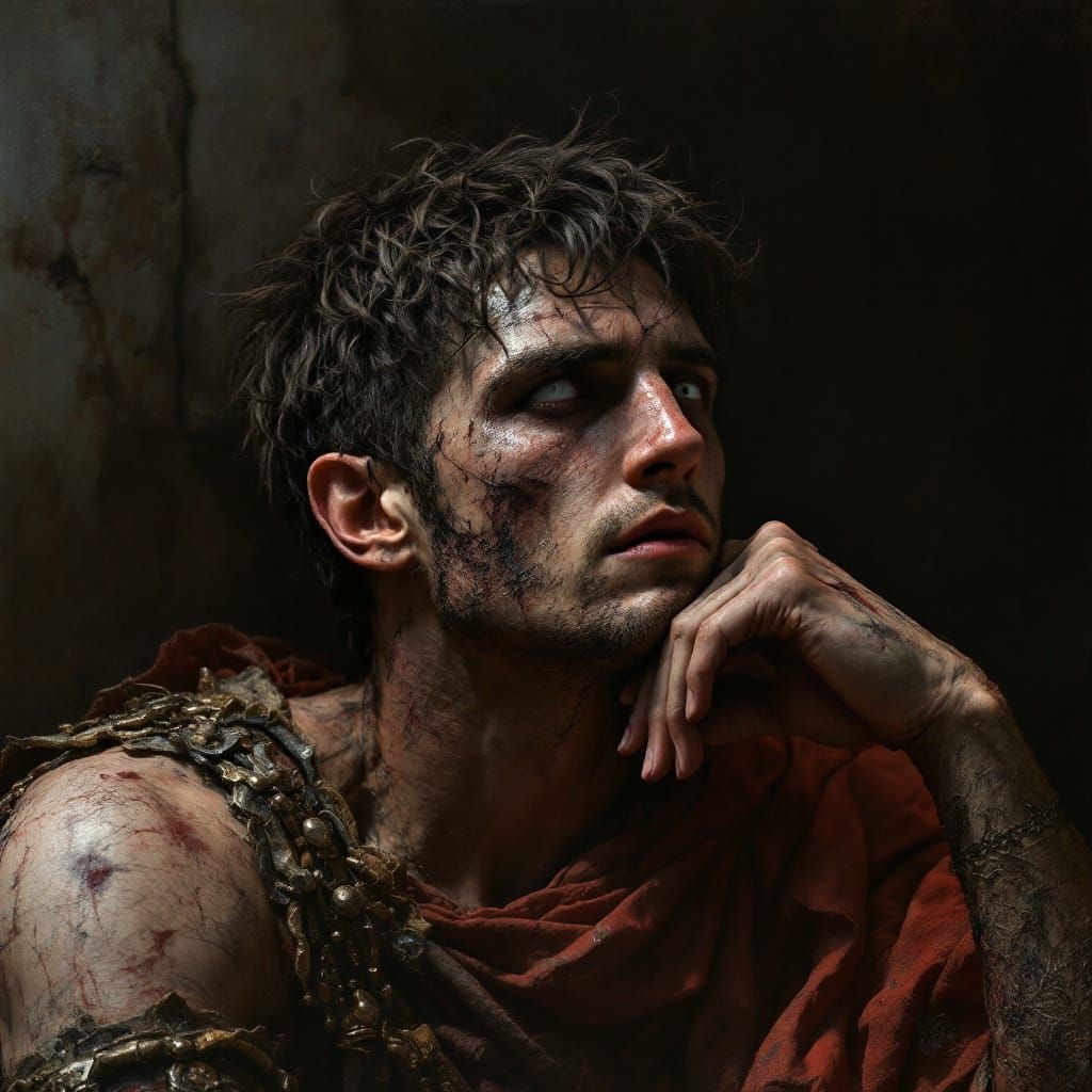Nero Portrait in Dark Romantic Oil Painting Style