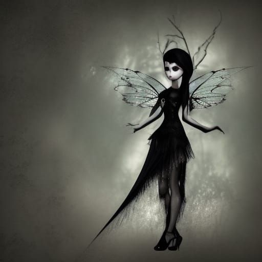 Enchanting Gothic Fairy in Dark Forest