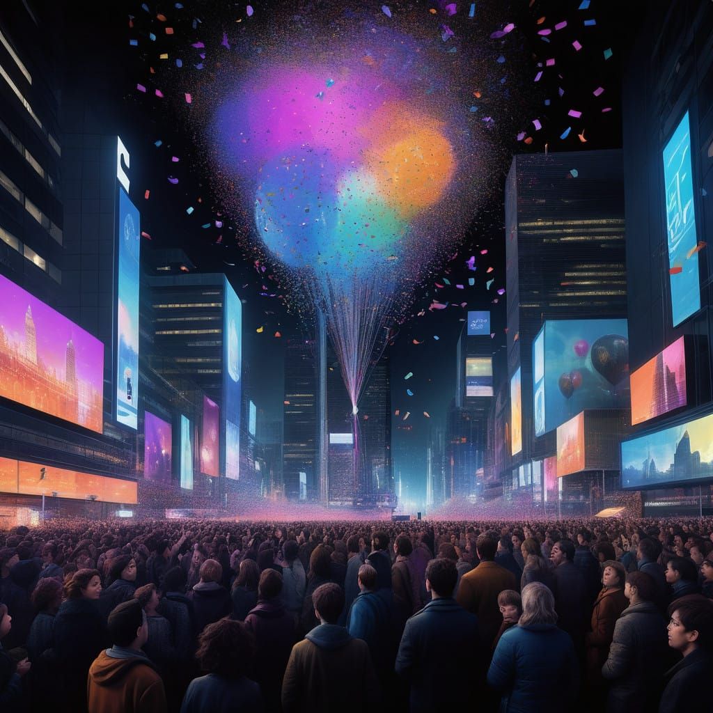 Futuristic City New Year Countdown
