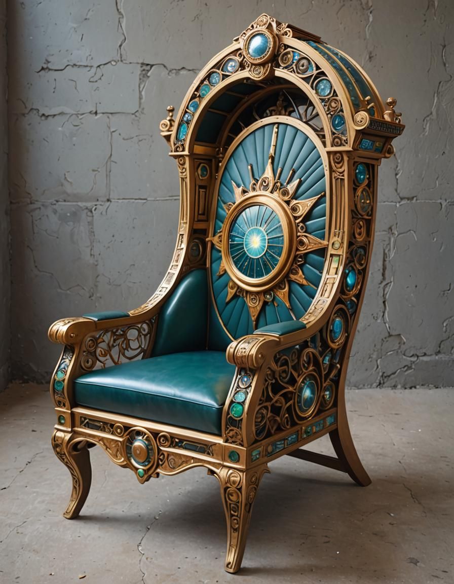 Art Nouveau Solarpunk Reading Chair Design