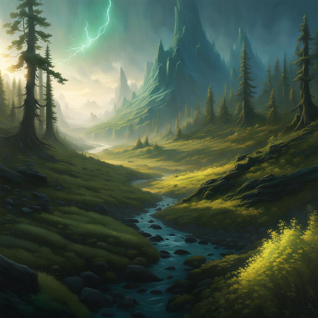 Eldritch Forest Landscape in Fantasy Art Style