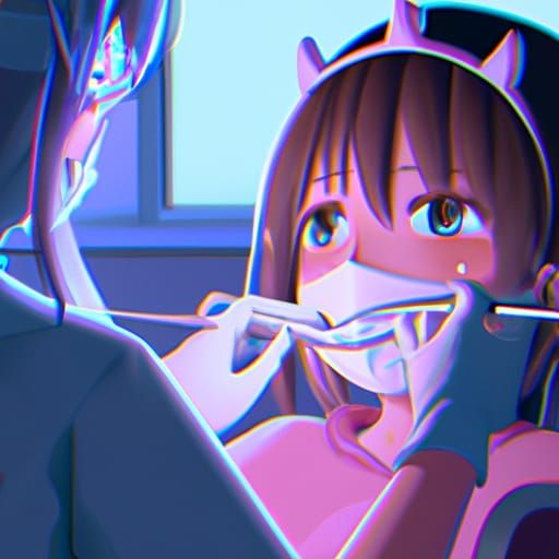 Dentist Drilling Girl's Teeth: Studio Ghibli Anime