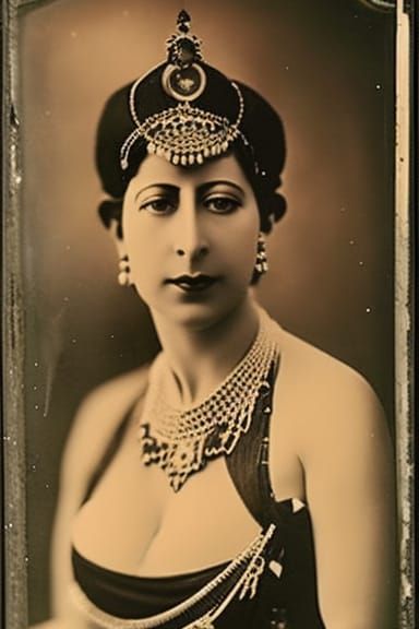 Mata Hari: Tintype Portrait of an Exotic Dancer