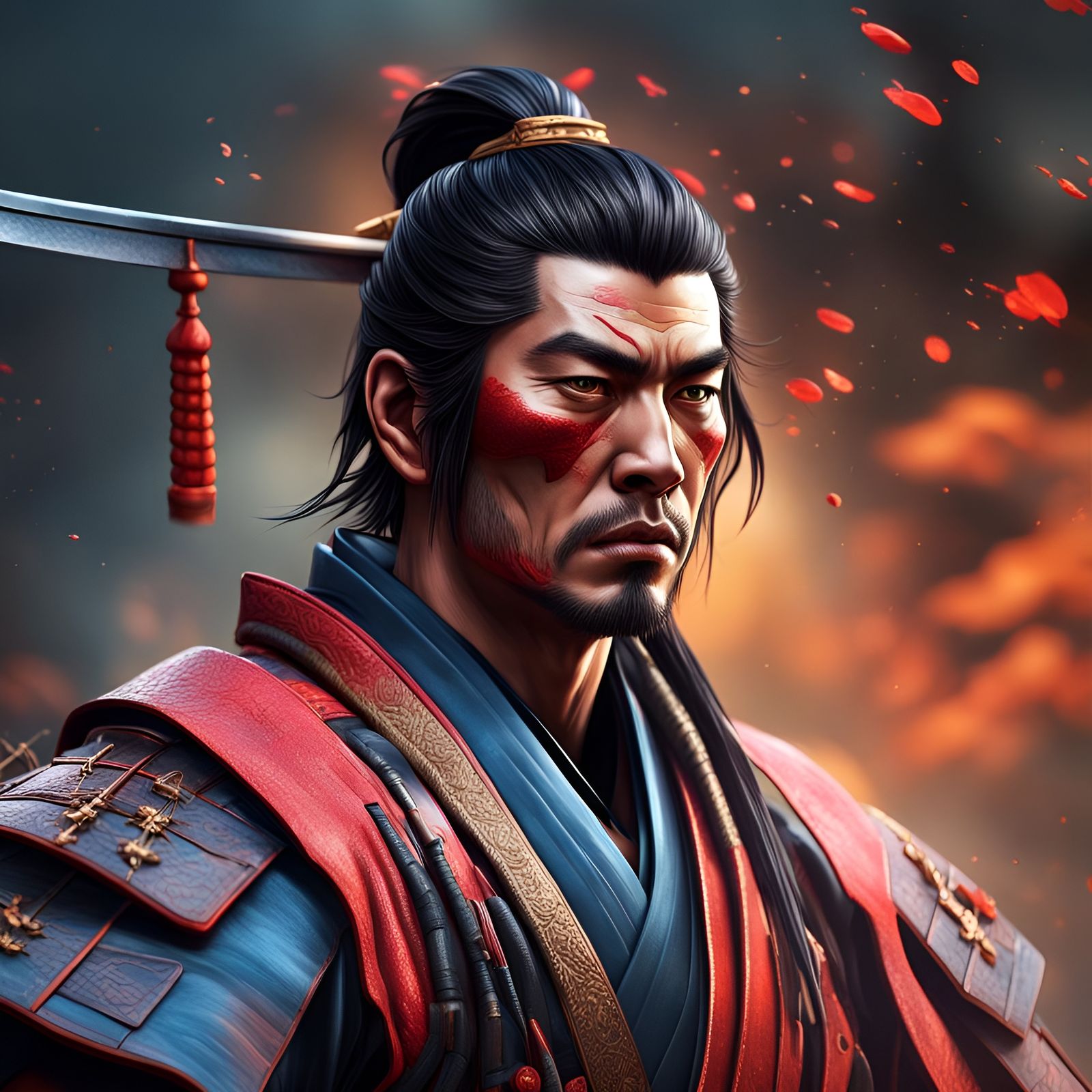 Hyperrealistic Samurai Superhero Concept Art