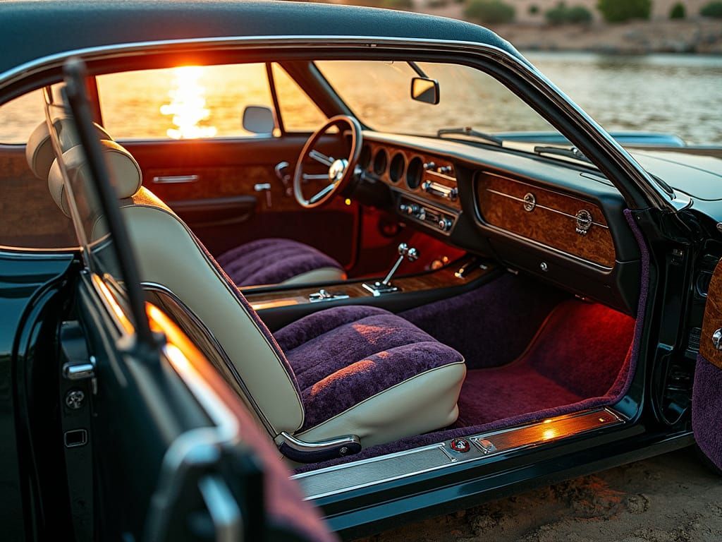Custom 2029 Plymouth Fury on the Nile, Photorealistic