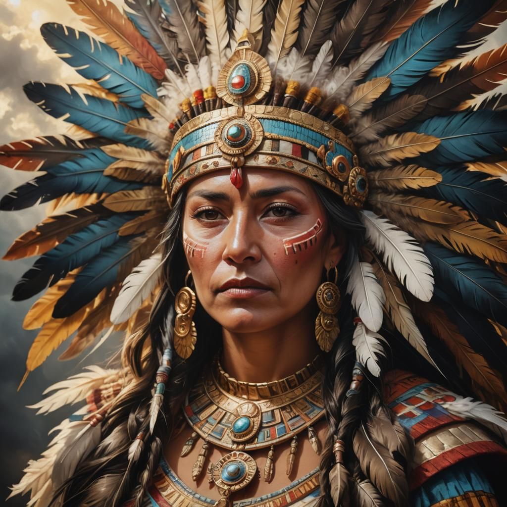 Tlapalizquixochtzin was an Aztec noblewoman and Queen. intricate details, HDR, beautifully shot, hyperrealistic, sharp f...