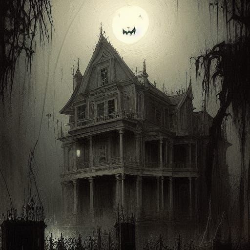 Scary Halloween Haunted Houses in Horror Style