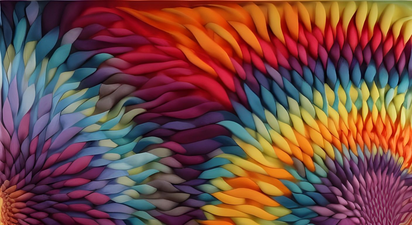 Rainbow Flowers in Maximalist Mixed Media Style