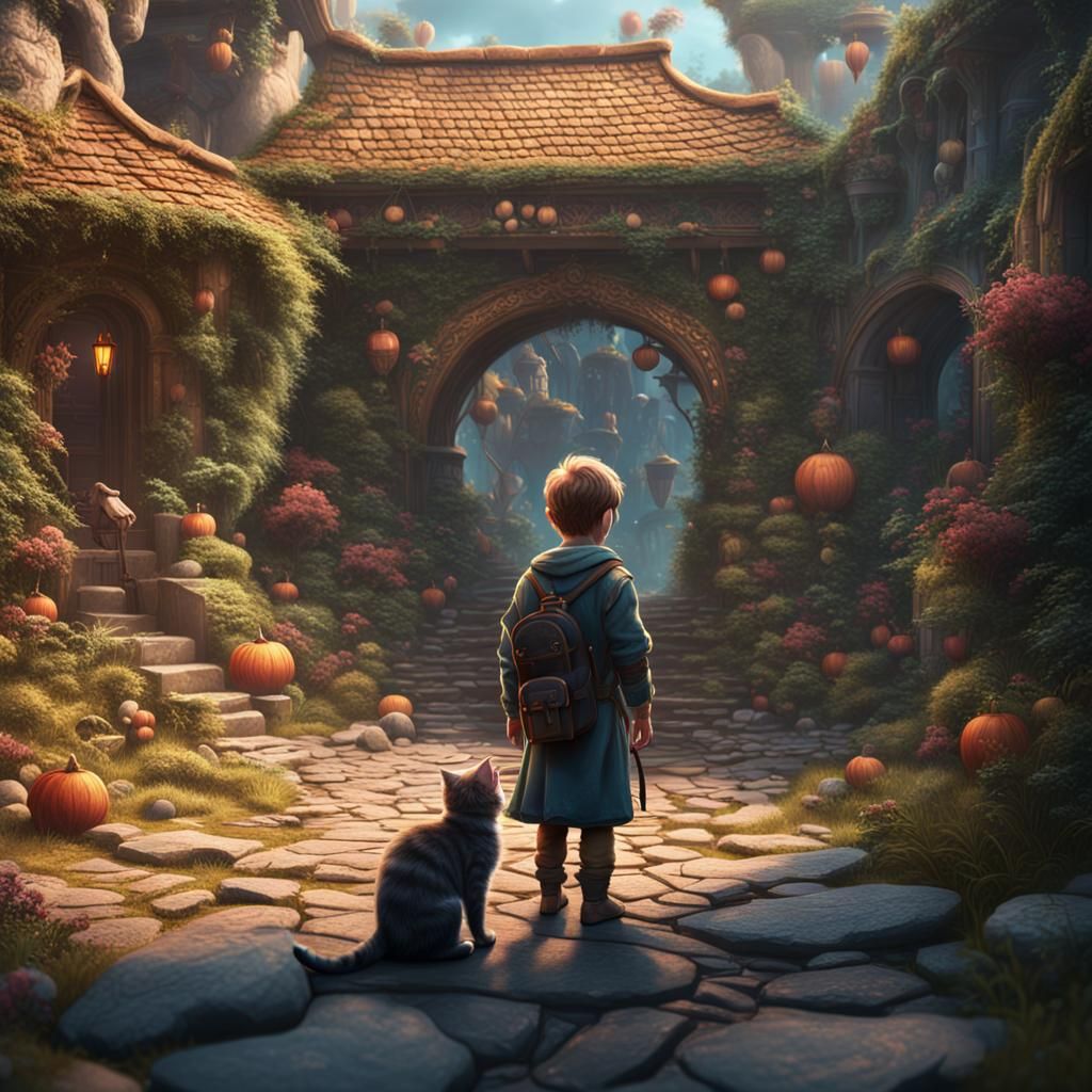 Kitten Finds Owner: Detailed Matte Painting