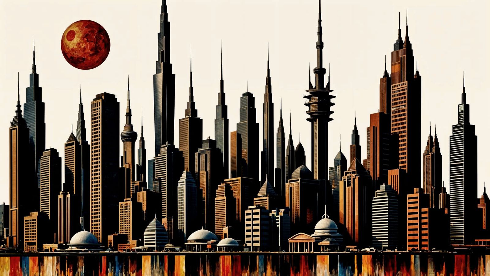 Minimalist Collage of Tokyo & Dubai Landmarks