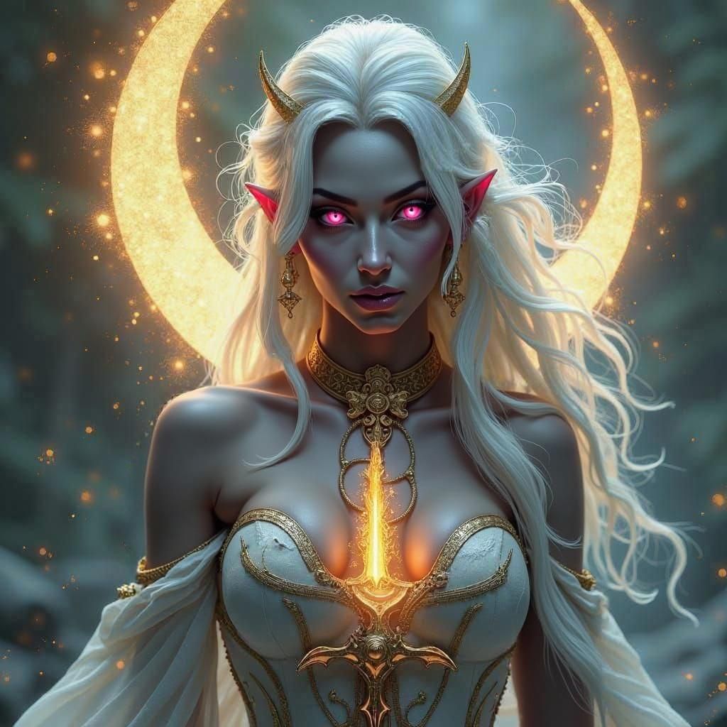 Drow Priestess of Eilistraee Fantasy Splash Art