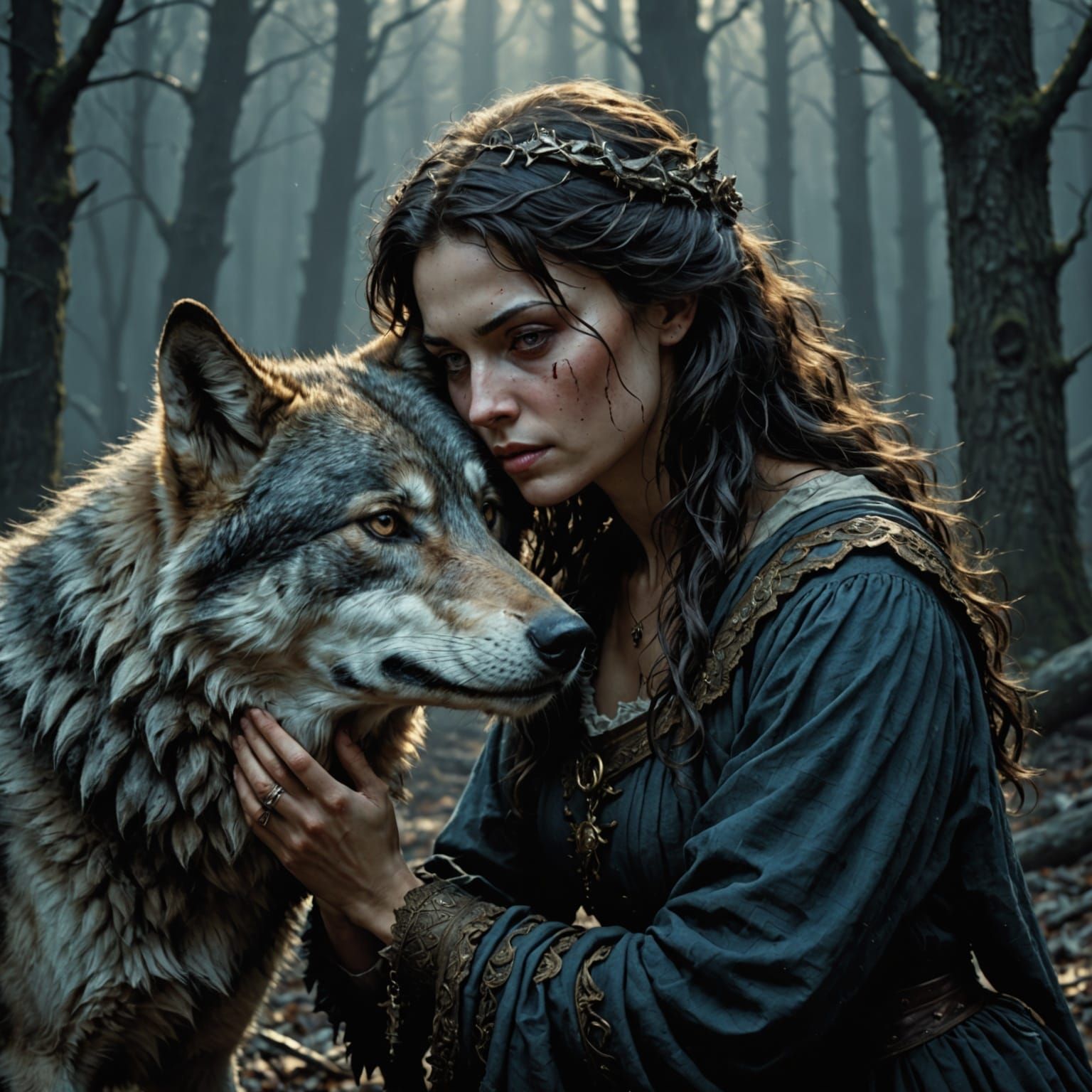 Gothic Horror: Woman and Wolf