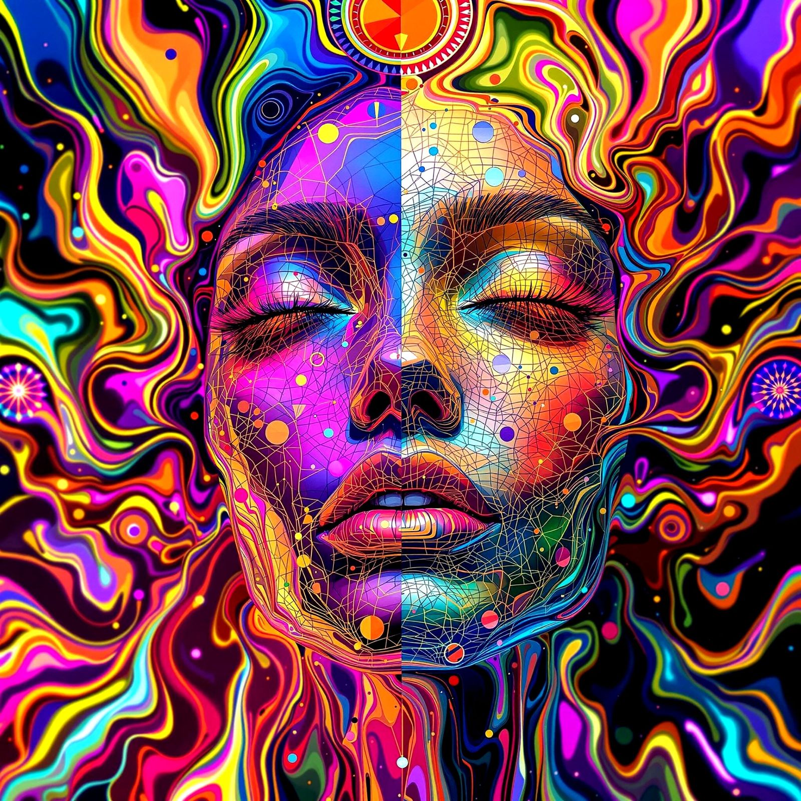 Psychedelic Bauhaus Design in Hyperrealistic 3D