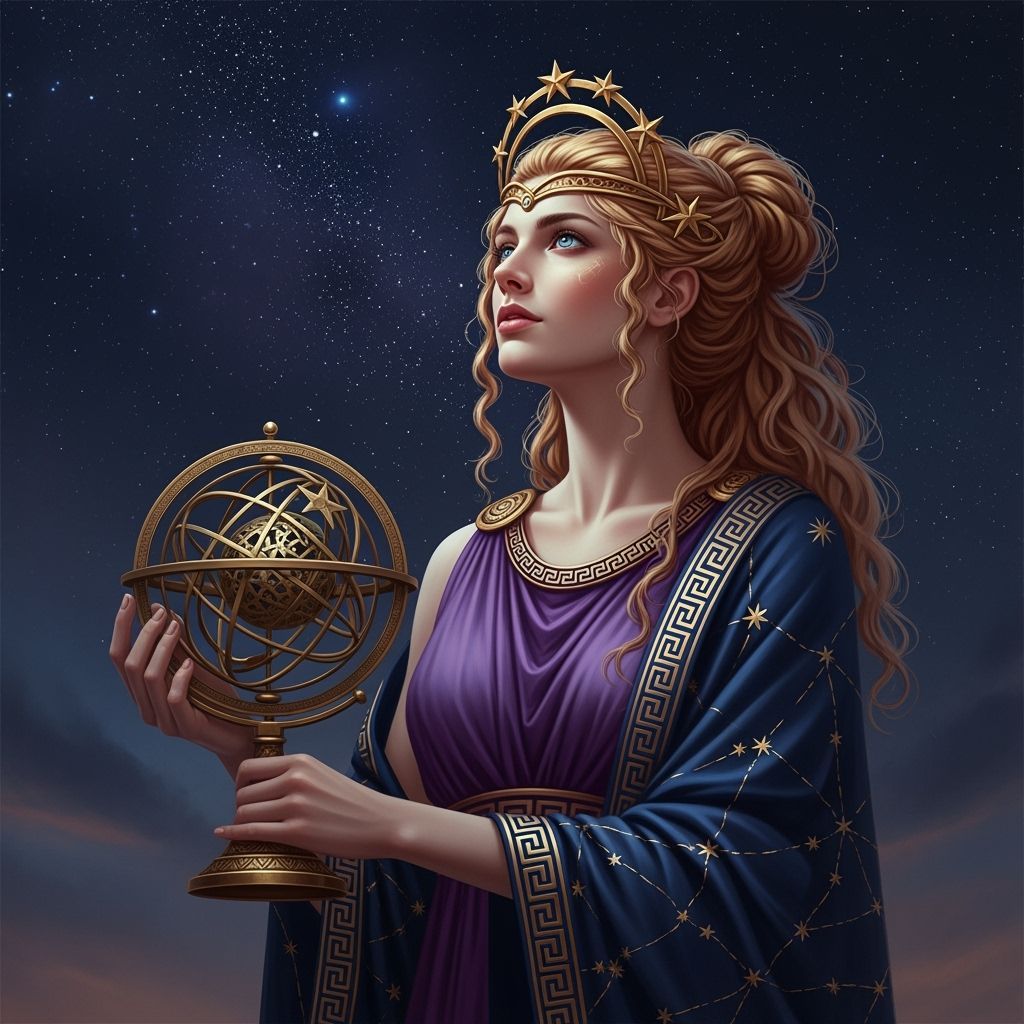 Urania, Muse of Astronomy, Gazes at Starry Sky