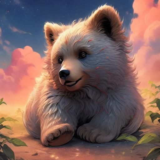 Gentle Teddy Bear Concept Art in Pastel Colors