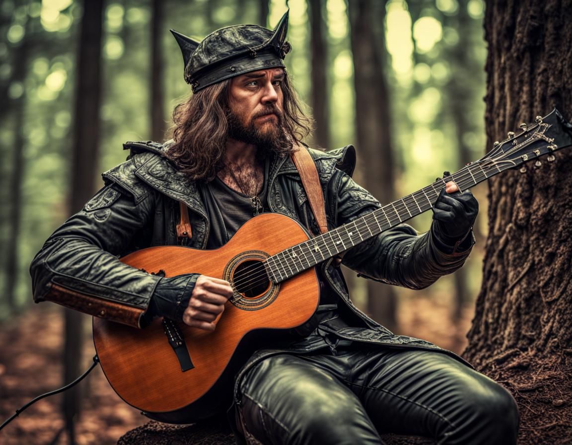 Hyperrealistic Heavy Metal Robin Hood Guitar Solo