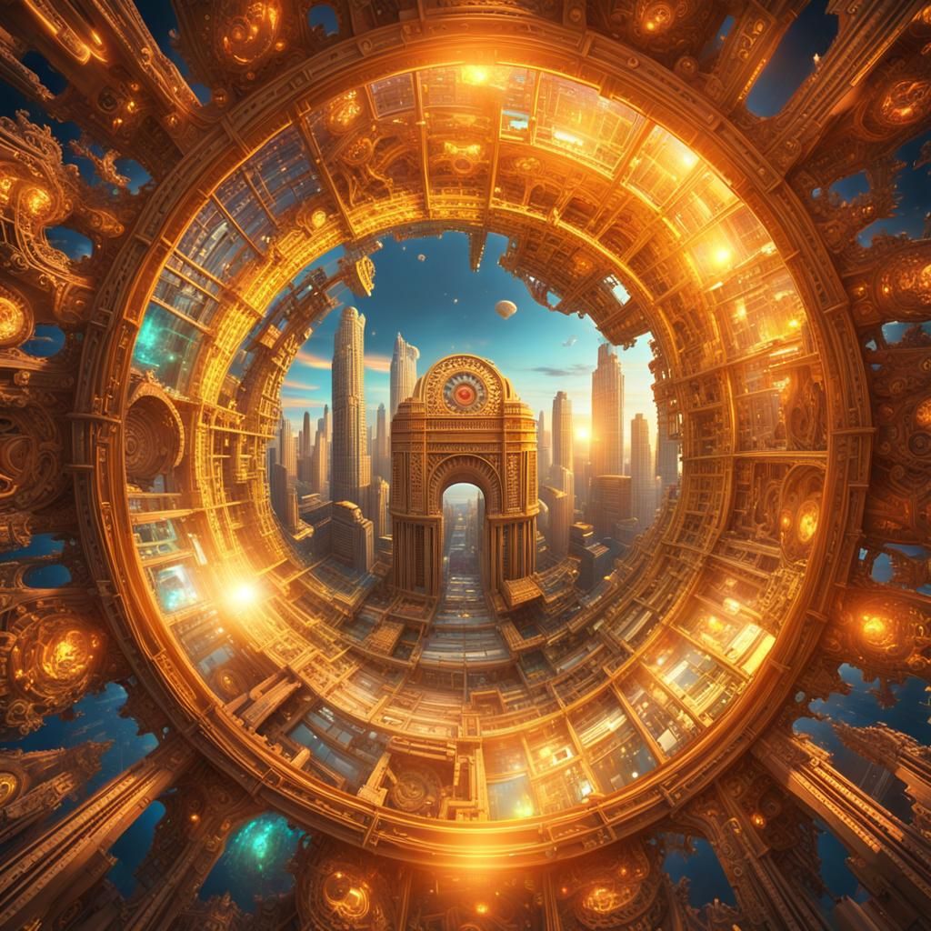 Surreal Cosmic Vortex in Golden Hour Light