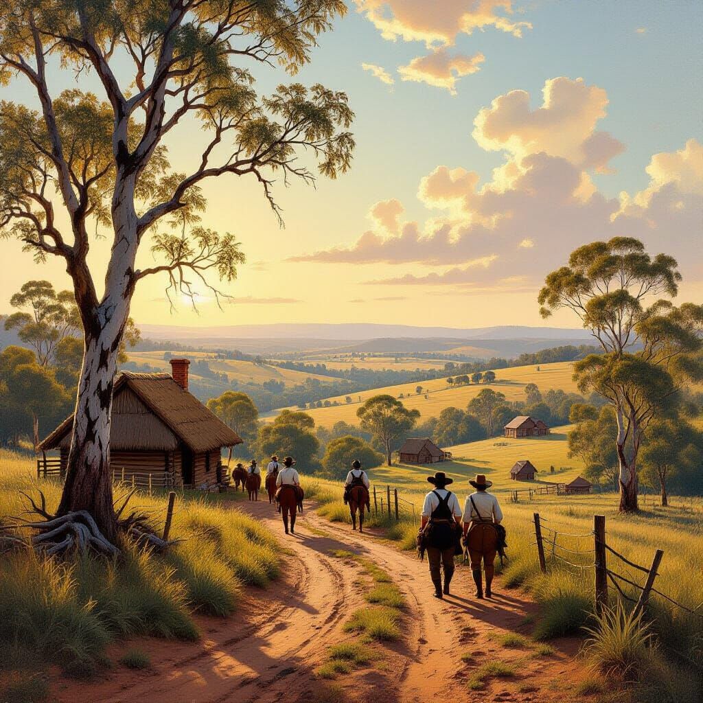 Colonial Australia 1805: Rugged Beauty in Afternoon Light