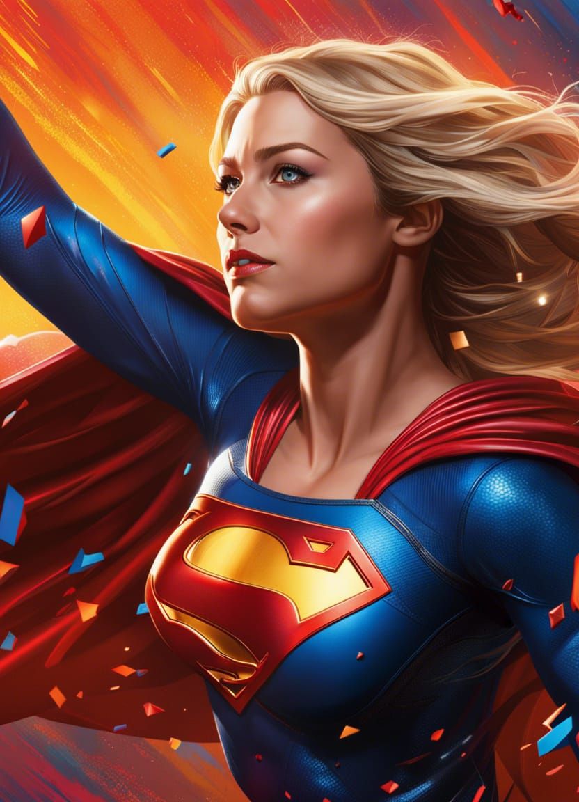 Hyperrealistic Supergirl Concept Art in Color Depth