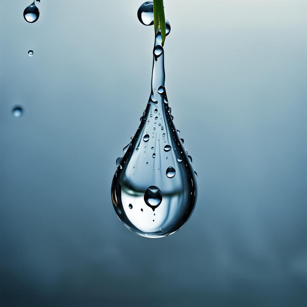 Highly Detailed Raindrop Close-Up