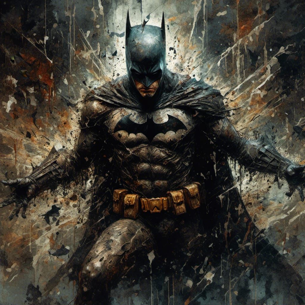 Batman Attacks Joker in Klimt-Inspired Action Painting