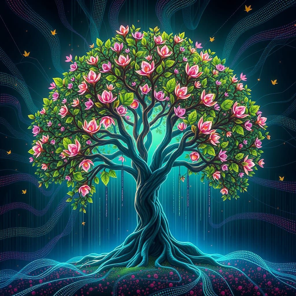 Hyperrealistic Tree Hub Visualizes Social Media Ecosystem