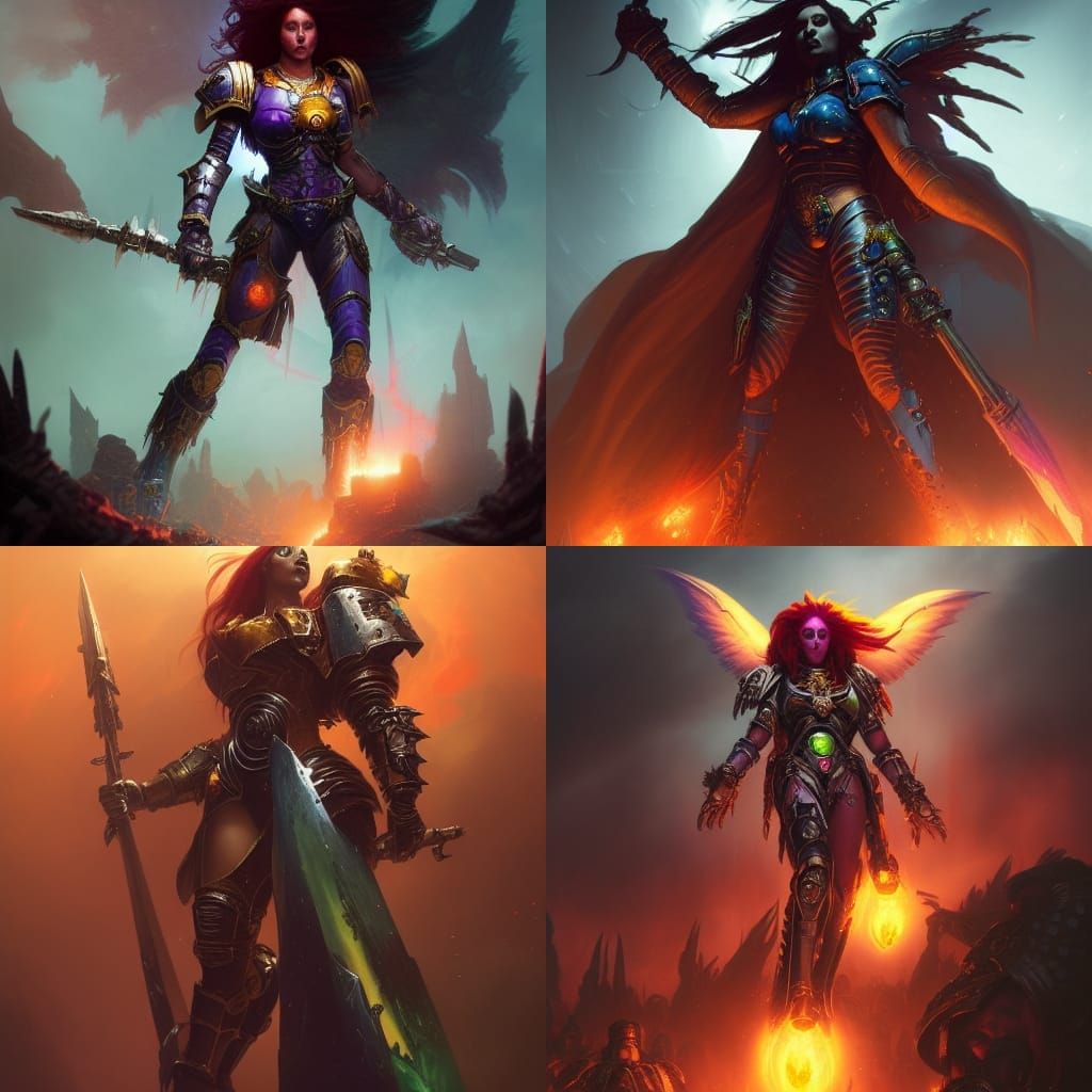 Starfire as Warhammer 40k Primarch: Dark Fantasy Art