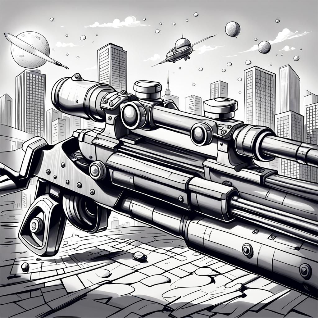 Realistic Cartoon Image with Bold Lines and Pencil Shading