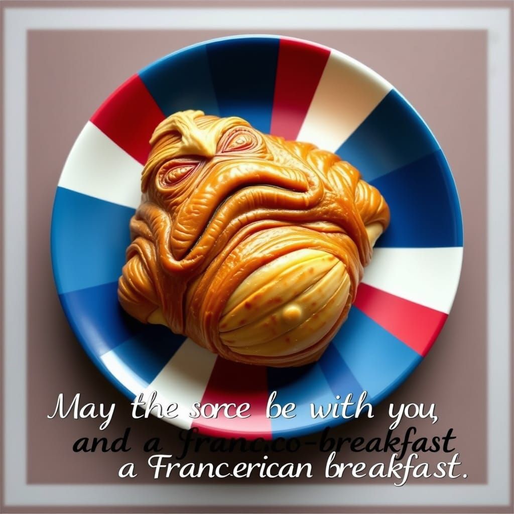 Croissant designed to resemble Jabba the Hutt...1