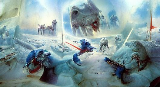 Epic Battle of Hoth in a Snowy Landscape