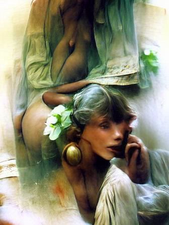 Ethereal Portrait in Pictorialist Art Nouveau Style